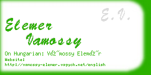 elemer vamossy business card